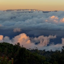 The highest mountain range of Costa Rica, Sierra de Talamanca, seen from the way to its tallest volcano Volcan Irazú